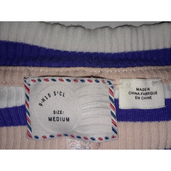 Anthropology 9-H15 STCL Blouse Size Med Multi-Colored Striped Long Sleeve Jersey - Picture 5 of 7